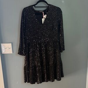 Vineyard Vines Black Sequin Dress